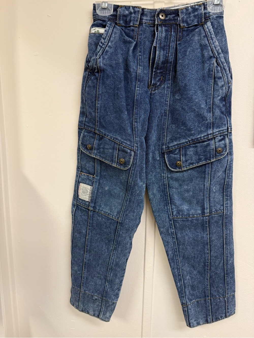 Vintage Bugle Boy Acid Wash Washed Cargo Jeans